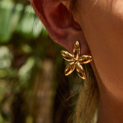 Elegant gold floral earrings for daily and formal wear