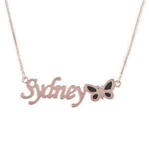 Custom Butterfly Name Necklace – Noble Dazzling | Argesteel