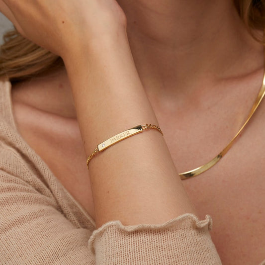 Customized Nameplate Bar Name Bracelet for Women - Argesteel