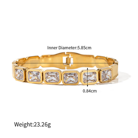 18K Gold Zircon Bracelet for Women - Argesteel