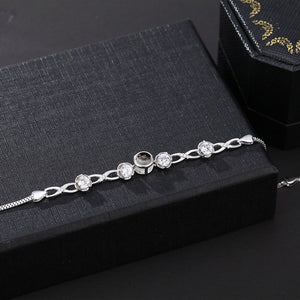 Customized Infinity Symbol Photo Projection Bracelet for Women - Argesteel