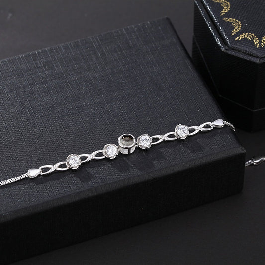 Customized Infinity Symbol Photo Projection Bracelet for Women - Argesteel