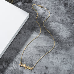 Custom name butterfly necklace in silver for women