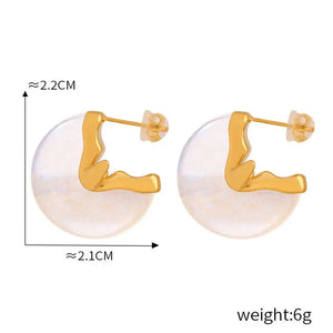 Fleur Γventail β 18K Gold Fan-Shaped Gemstone Earrings