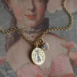 Artful Shine 18K Gold Zircon Necklace with Inlaid Pattern Design - Argesteel