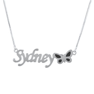 Custom Butterfly Name Necklace – Noble Dazzling | Argesteel