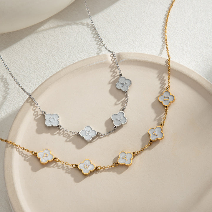 Custom Mother of Pearl Clover Necklace and Sets for Elegant Personalization - Argesteel