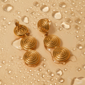 Personalized Thread Circle Pendant Earrings for Women - Argesteel