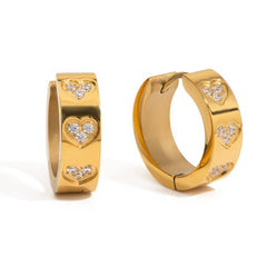 Elegant star diamond hoop earrings in gold with gemstones