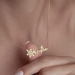 Snowflake Customizable Name Necklace - Argesteel