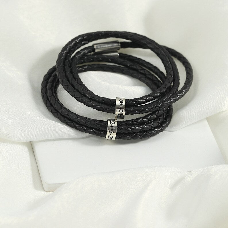 Multi-Layer Braided Customizable Name Bracelet - Argesteel