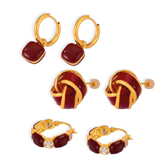 Geometric Gemstone Earrings for Women - Argesteel