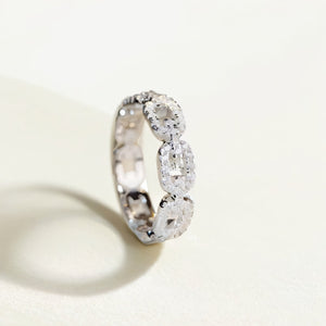 18K Gold Chain Diamond Ring for Women - Argesteel