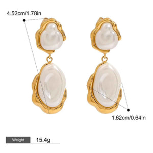 Irregular Pearl Earrings – Light Luxury 18K Gold Artistic Elegance