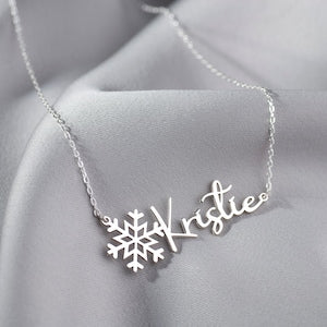 Snowflake Customizable Name Necklace - Argesteel
