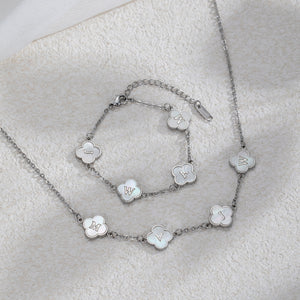 Custom Mother of Pearl Clover Necklace and Sets for Elegant Personalization - Argesteel