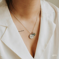 Luxury copper necklace with personalized pendant and gemstone