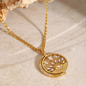 18K Gold Evil Eye Diamond Necklace for Women - Argesteel