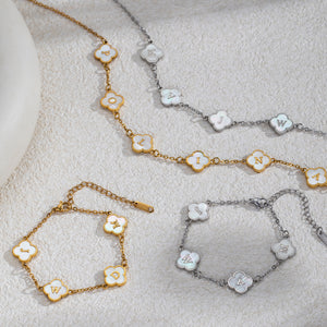 Custom Mother of Pearl Clover Necklace and Sets for Elegant Personalization - Argesteel