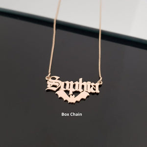 S925 Silver Bat Customizable Name Necklace for Women - Argesteel