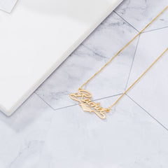 Copper name necklace with engraving option classic style