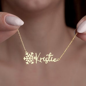 Snowflake Customizable Name Necklace - Argesteel