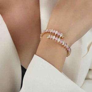 Celestia Gem Bracelet - Luxury 18K Gold with Dazzling Zircon Details