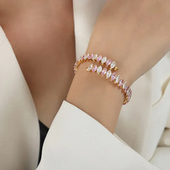 Celestia Gem Bracelet – 18K Gold Dazzling Luxury with Zircon Detailing - Argesteel