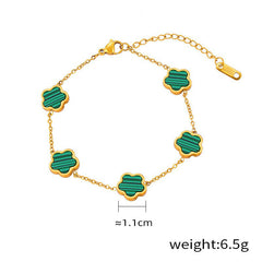 Blooming Elegance – 18K Gold Flower Gemstone Bracelet