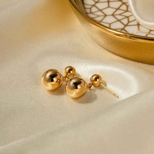 Orla Sphere Stud Earrings - 18K Gold Minimalist Round Ball Design for Effortless Style