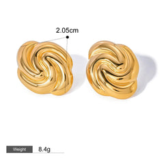 Sculpted Edge – 18K Gold Geometric Textured Earrings