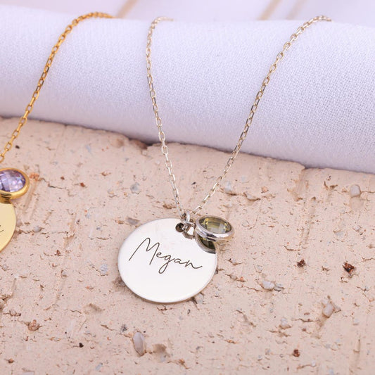 Double Layer Personalized Birthstone Necklace - Argesteel