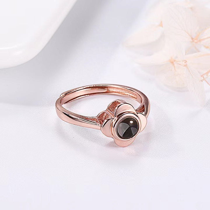 Fashionable Four-Leaf Clover Ring - Simple Projection Design - Argesteel