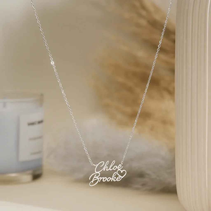 Hollow Heart Name Necklace β Customizable Silver 925 Romantic Gift