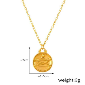 Celestia 18K Gold Zodiac Pendant Necklace - Elegant Constellation Jewelry