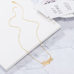 Personalized necklace with custom name pendant in silver or copper