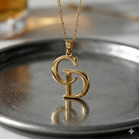 Custom Interwoven Double Letter Necklace - Argesteel