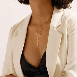 Personalized Butterfly Necklace with Custom Name Design - Argesteel