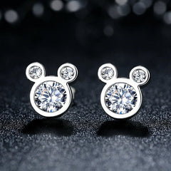 Delicate Dazzling – Diamond Mickey Design Zirconia Earrings
