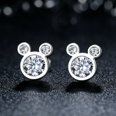 Delicate Dazzling – Diamond Mickey Design Zirconia Earrings
