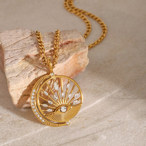 18K Gold Evil Eye Diamond Necklace for Women - Argesteel