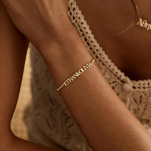 Customized Double Nameplate Name Bracelet for Women - Argesteel