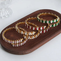 Celestia Gem Bracelet – 18K Gold Dazzling Luxury with Zircon Detailing - Argesteel