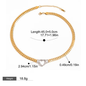 Hollow Heart Necklace – 18K Gold Plated Trendy Personalized | Argesteel