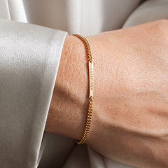 Light luxury personalized name bracelet in sterling silver