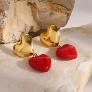 Heart Pendant Earrings for Women - Argesteel