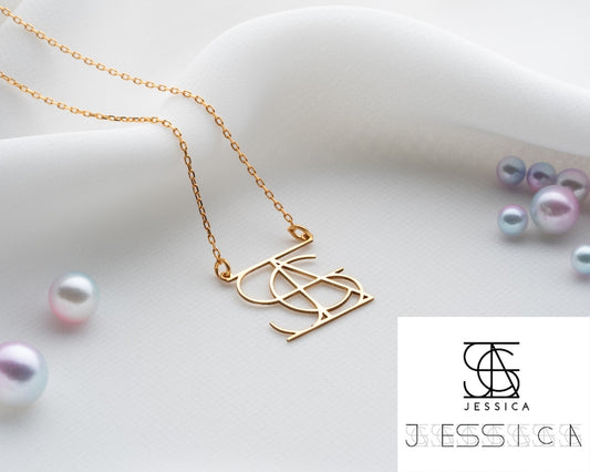 Customized Intertwined Initial Name Necklace - Argesteel