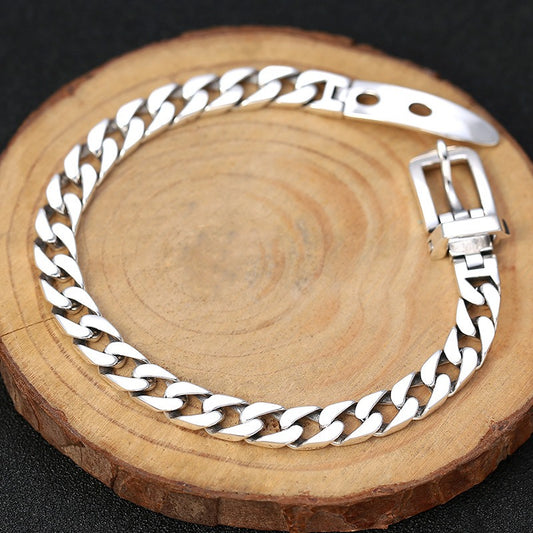 Cuban Chain Belt Buckle Men's Bracelet - Argesteel