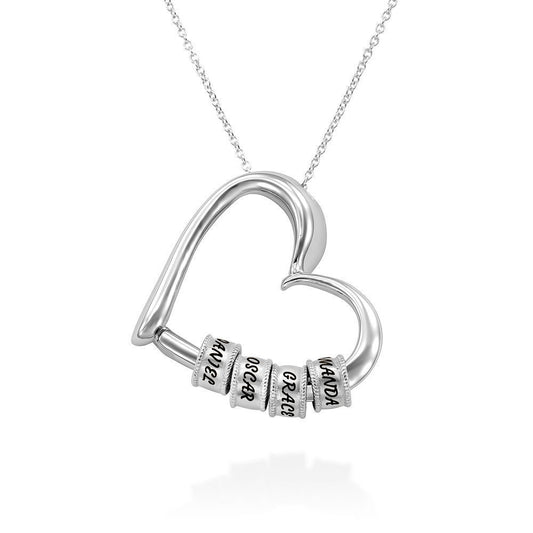 Personalized Heart Pendant Engraved Name Necklace - Argesteel