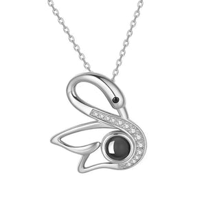 Swan Diamond Projection Necklace - Argesteel